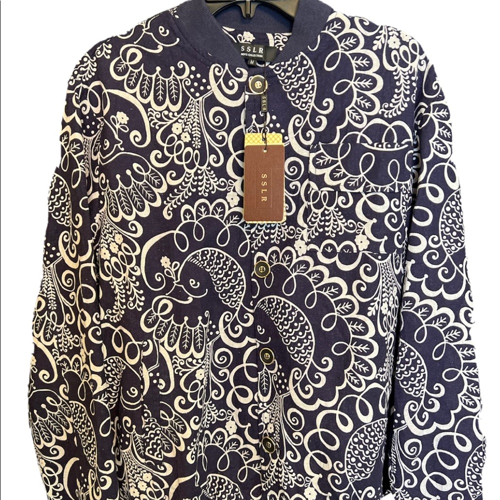 Vintage SSLR Men’s Collection Jacket Medium Blue White New